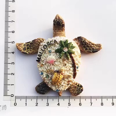 Creativă Țestoasă de mare Vânt de mare Suvenir de călătorie Spania Mallorca Artizanat decorativ Cadou autocolant magnetic pentru frigider