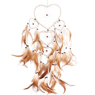 Decor de perete cu mărgele de pene pentru apărător de vise roz pentru biroul de acasă - Ornament de clopoțel de vânt pentru dormitor, frumusețe lucrată manual pentru vise bune