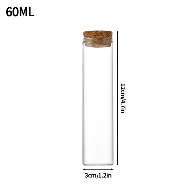 Skaidraus stiklo butelis su kamštiniu kamščiu Sausų gėlių laikymo buteliukas, skirtas vestuvėms, vakarėlio dekoravimui, pasidaryk pats.