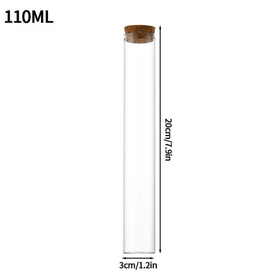 Skaidraus stiklo butelis su kamštiniu kamščiu Sausų gėlių laikymo buteliukas, skirtas vestuvėms, vakarėlio dekoravimui, pasidaryk pats.