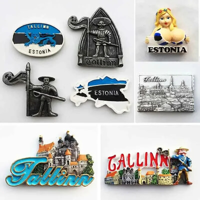 Tallinn Estonia Magneți pentru frigider suvenir turistic 3D Rășină Artizanat Autocolante magnetice pentru frigider Colecție Decorare Cadouri