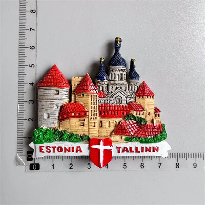Tallinn Estonia Magneți pentru frigider suvenir turistic 3D Rășină Artizanat Autocolante magnetice pentru frigider Colecție Decorare Cadouri