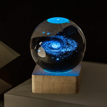 3D Crystal Ball Luminous Galaxy Solar System Rain Cloud Series Crystal Ball Nightlight Σκαλιστό Δώρο γενεθλίων Διακόσμηση κρεβατοκάμαρας