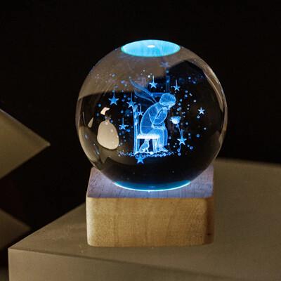 Minge de cristal 3D Sistem solar galaxie luminoasă Seria nor de ploaie Globe de cristal Lumină de noapte sculptată Decorare dormitor Cadou de aniversare