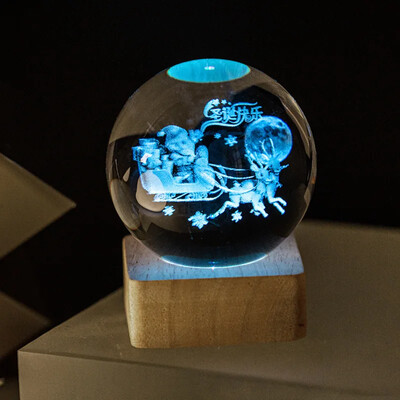 Minge de cristal 3D Sistem solar galaxie luminoasă Seria nor de ploaie Globe de cristal Lumină de noapte sculptată Decorare dormitor Cadou de aniversare