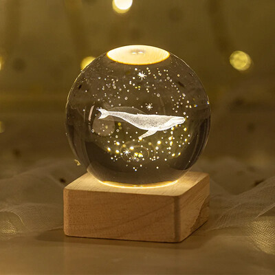 Minge de cristal 3D Sistem solar galaxie luminoasă Seria nor de ploaie Globe de cristal Lumină de noapte sculptată Decorare dormitor Cadou de aniversare