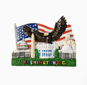 Ουάσιγκτον Flag Eagle Of The United Handmade Painted 3D Fridge Magnets Ireland Tourism Souvenir Ψυγείο Μαγνητικά αυτοκόλλητα