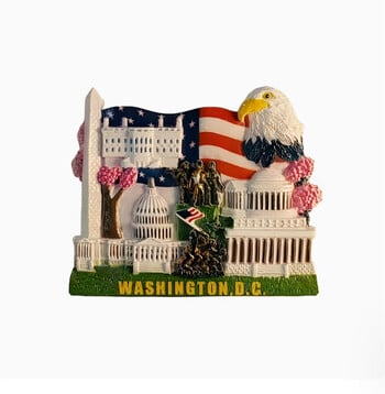 Ουάσιγκτον Flag Eagle Of The United Handmade Painted 3D Fridge Magnets Ireland Tourism Souvenir Ψυγείο Μαγνητικά αυτοκόλλητα