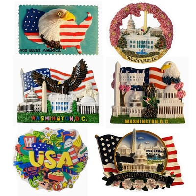 Drapelul Washington Eagle Of The United Pictat manual Magneți pentru frigider 3D Suveniruri pentru turism Irlanda Autocolante magnetice pentru frigider