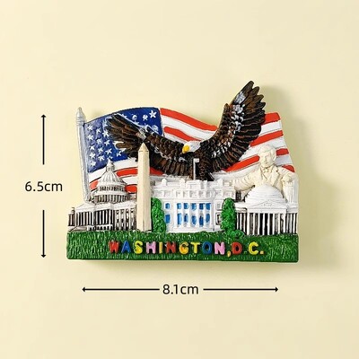 Drapelul Washington Eagle Of The United Pictat manual Magneți pentru frigider 3D Suveniruri pentru turism Irlanda Autocolante magnetice pentru frigider