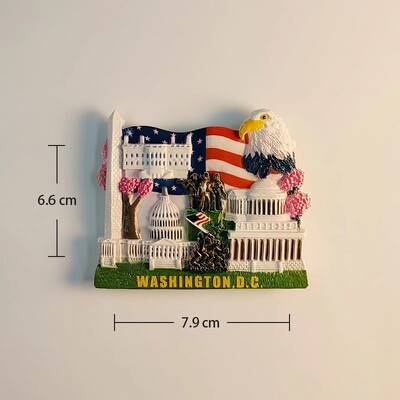Drapelul Washington Eagle Of The United Pictat manual Magneți pentru frigider 3D Suveniruri pentru turism Irlanda Autocolante magnetice pentru frigider