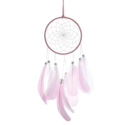 Decor nordic agățat cu pene prins de vise, pene circulare, decorațiuni de perete pentru copii, decorarea casei, fotografie