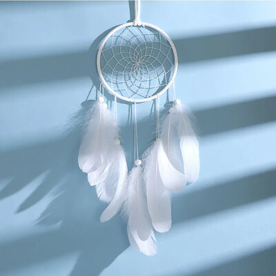 Decor nordic agățat cu pene prins de vise, pene circulare, decorațiuni de perete pentru copii, decorarea casei, fotografie