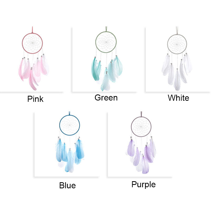 Decor nordic agățat cu pene prins de vise, pene circulare, decorațiuni de perete pentru copii, decorarea casei, fotografie