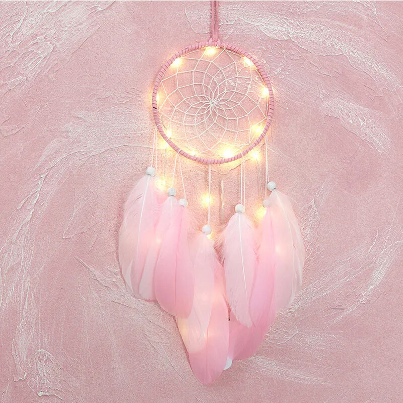 Decor nordic agățat cu pene prins de vise, pene circulare, decorațiuni de perete pentru copii, decorarea casei, fotografie