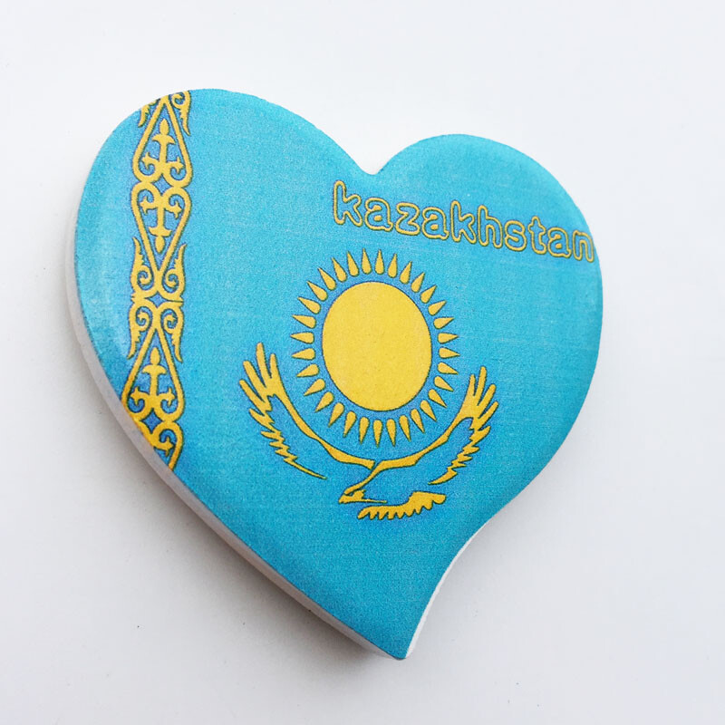 Magneți pentru frigider Kazahstan Suveniruri de călătorie Steagul național Autocolante pentru frigider Cadouri de nuntă Autocolante magnetice de perete foto