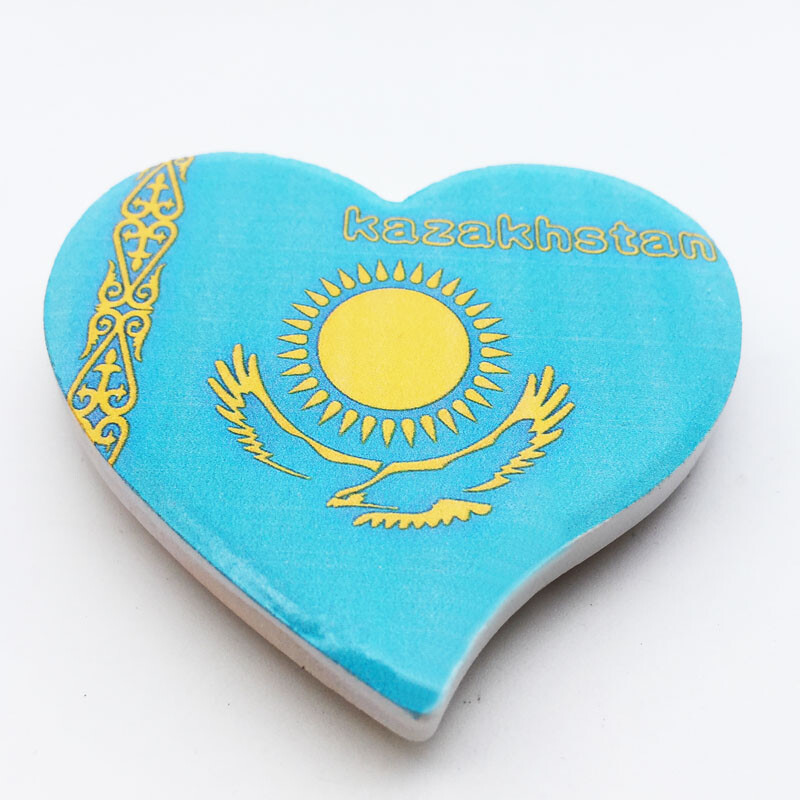 Magneți pentru frigider Kazahstan Suveniruri de călătorie Steagul național Autocolante pentru frigider Cadouri de nuntă Autocolante magnetice de perete foto