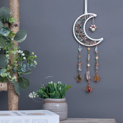 Atrapator de vise, piatra de cristal, clopotel de vant realizat manual, agatator de soare, pandantiv pentru masina, ornamente suspendate in camera, cadouri pentru festivalul de nastere, decorare pentru casa