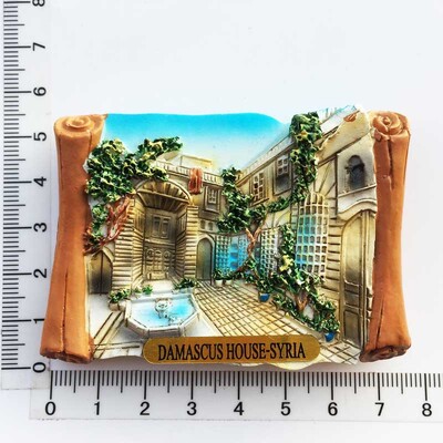 Magneți magnetici pentru frigider pentru Siria, cadou memorial de călătorie, autocolant magnetic pentru frigider pictat în rășină pentru decorarea casei