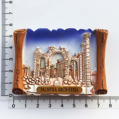 Magneți magnetici pentru frigider pentru Siria, cadou memorial de călătorie, autocolant magnetic pentru frigider pictat în rășină pentru decorarea casei