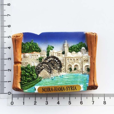 Magneți magnetici pentru frigider pentru Siria, cadou memorial de călătorie, autocolant magnetic pentru frigider pictat în rășină pentru decorarea casei