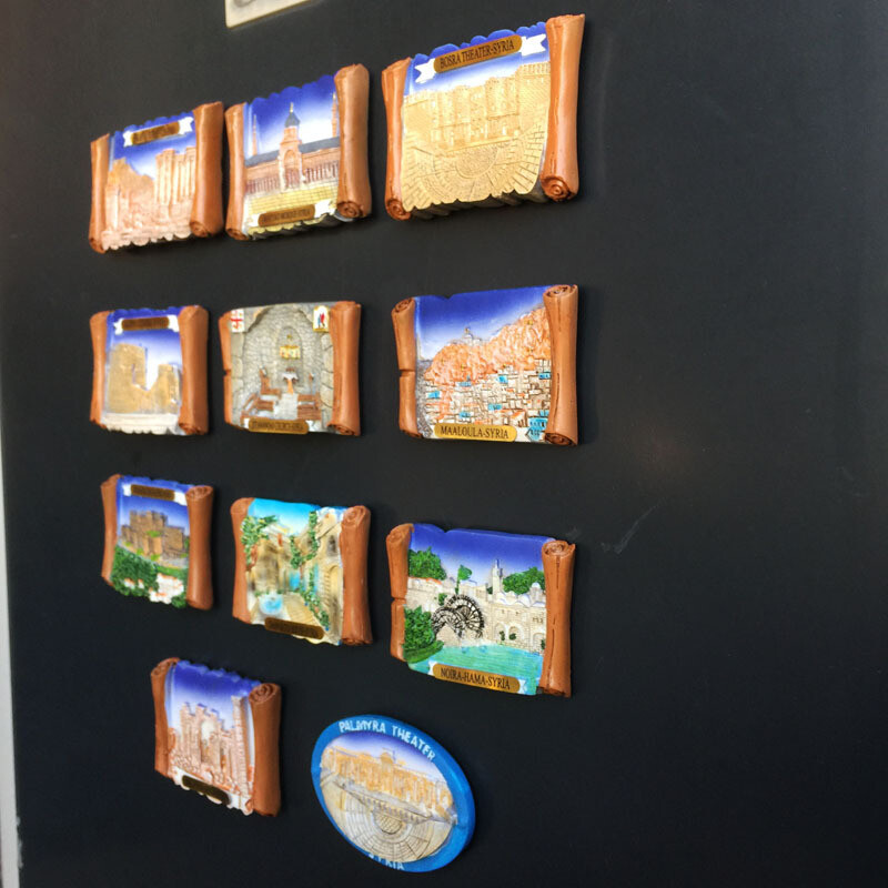 Magneți magnetici pentru frigider pentru Siria, cadou memorial de călătorie, autocolant magnetic pentru frigider pictat în rășină pentru decorarea casei