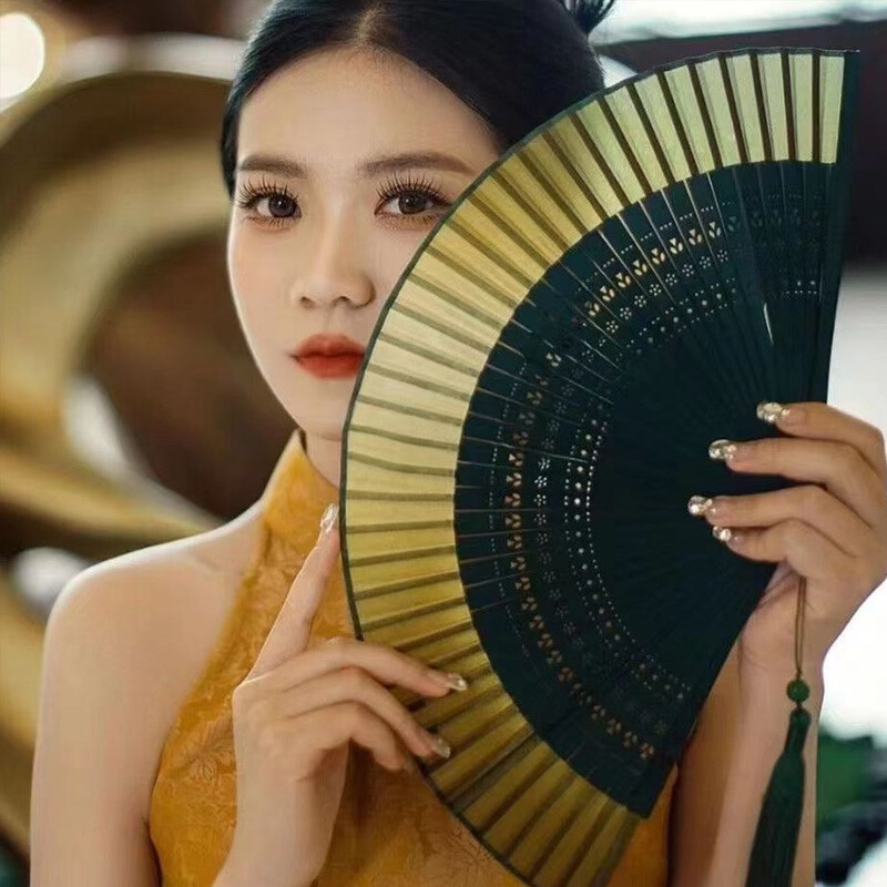 Ventilator pliabil din bambus sculptat, stil chinezesc vintage, evantai de mână pentru nuntă, evantai parfumat pentru petrecere, cadou, decorare pentru casă