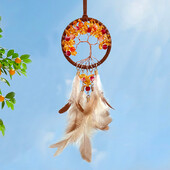 Atrapator de vise, clopoțel de vânt țesut manual pentru grădină, ornamente agățate în aer liber, umeraș pentru mașină din piatră de cristal, cadouri pentru festivaluri, decorațiuni pentru acasă