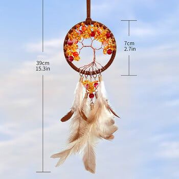 Dream Catcher Χειροποίητα υφάσματα Wind Chime Κήπος Κρεμαστά στολίδια εξωτερικού χώρου Κρυστάλλινη πέτρα κρεμάστρα αυτοκινήτου Δώρα γενεθλίων φεστιβάλ Διακόσμηση σπιτιού