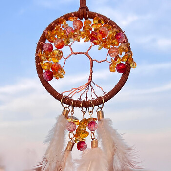 Dream Catcher Χειροποίητα υφάσματα Wind Chime Κήπος Κρεμαστά στολίδια εξωτερικού χώρου Κρυστάλλινη πέτρα κρεμάστρα αυτοκινήτου Δώρα γενεθλίων φεστιβάλ Διακόσμηση σπιτιού