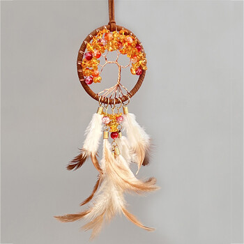 Dream Catcher Χειροποίητα υφάσματα Wind Chime Κήπος Κρεμαστά στολίδια εξωτερικού χώρου Κρυστάλλινη πέτρα κρεμάστρα αυτοκινήτου Δώρα γενεθλίων φεστιβάλ Διακόσμηση σπιτιού