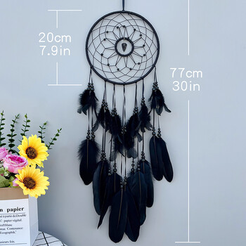 Nordic Dream Catcher Χειροποίητο Λευκό Φτερό Wind Chimes Κρυστάλλινο μενταγιόν τοίχου Δώρα γενεθλίων φεστιβάλ Κρεβατοκάμαρες κρεμαστά στολίδια