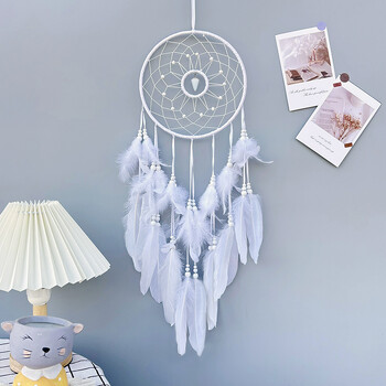 Nordic Dream Catcher Χειροποίητο Λευκό Φτερό Wind Chimes Κρυστάλλινο μενταγιόν τοίχου Δώρα γενεθλίων φεστιβάλ Κρεβατοκάμαρες κρεμαστά στολίδια