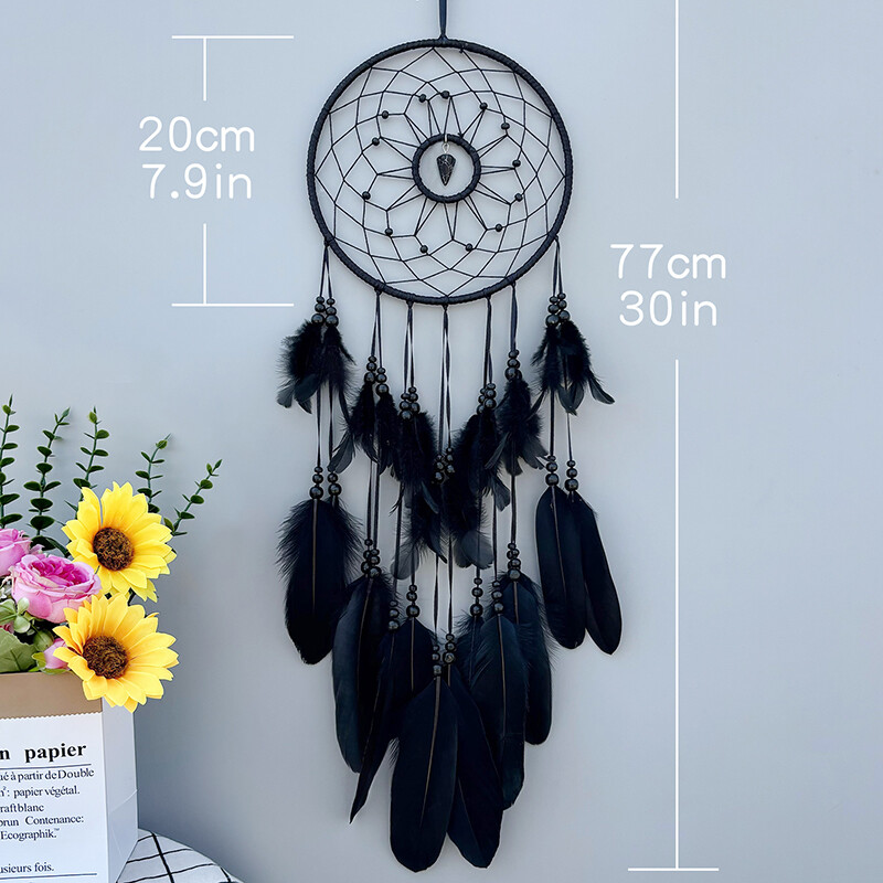 Nordic Dream Catcher rankų darbo baltos plunksnos vėjo varpeliai krištoliniai sieniniai pakabukai gimtadienio šventės dovanos kabantys miegamojo papuošalai