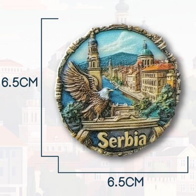 Europa Serbia Rășină 3D Magneți Frigider Suveniruri Turism Autocolant Frigider Decorat Artizanat Cadou