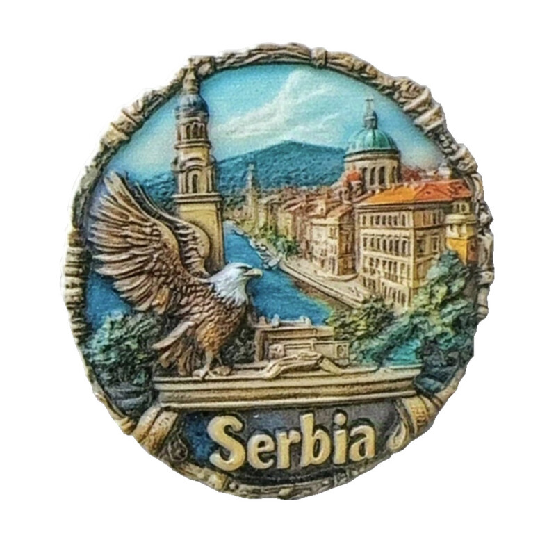 Europa Serbia Rășină 3D Magneți Frigider Suveniruri Turism Autocolant Frigider Decorat Artizanat Cadou
