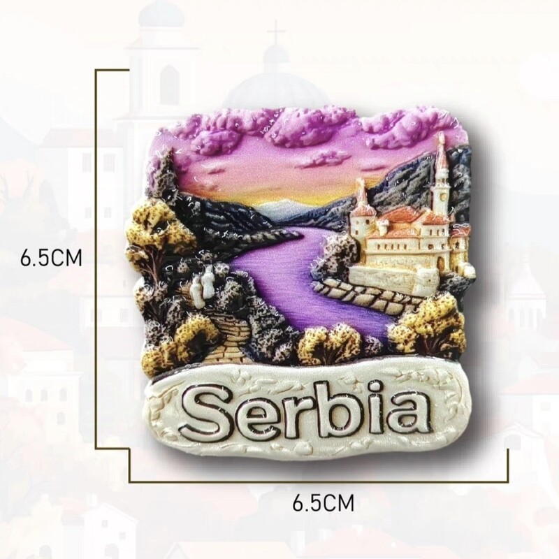 Europa Serbia Rășină 3D Magneți Frigider Suveniruri Turism Autocolant Frigider Decorat Artizanat Cadou