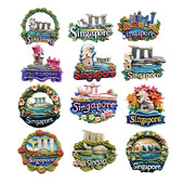 Asia Singapore Rășină 3D Magneți Frigider Suveniruri Turism Autocolant Frigider Decorat Artizanat Cadou