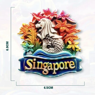 Asia Singapore Rășină 3D Magneți Frigider Suveniruri Turism Autocolant Frigider Decorat Artizanat Cadou