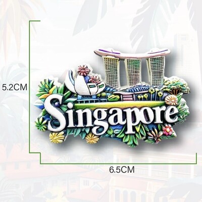 Asia Singapore Rășină 3D Magneți Frigider Suveniruri Turism Autocolant Frigider Decorat Artizanat Cadou