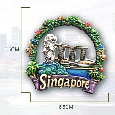 Asia Singapore Rășină 3D Magneți Frigider Suveniruri Turism Autocolant Frigider Decorat Artizanat Cadou