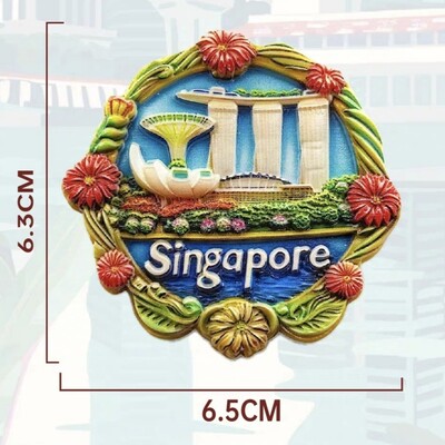 Asia Singapore Rășină 3D Magneți Frigider Suveniruri Turism Autocolant Frigider Decorat Artizanat Cadou