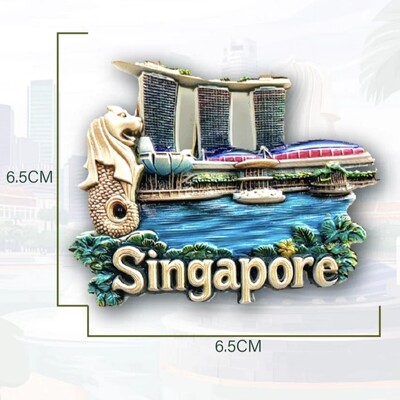 Asia Singapore Rășină 3D Magneți Frigider Suveniruri Turism Autocolant Frigider Decorat Artizanat Cadou