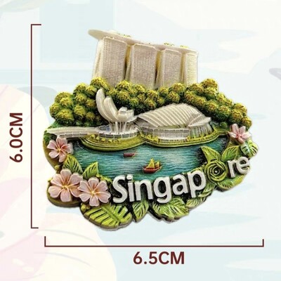Asia Singapore Rășină 3D Magneți Frigider Suveniruri Turism Autocolant Frigider Decorat Artizanat Cadou