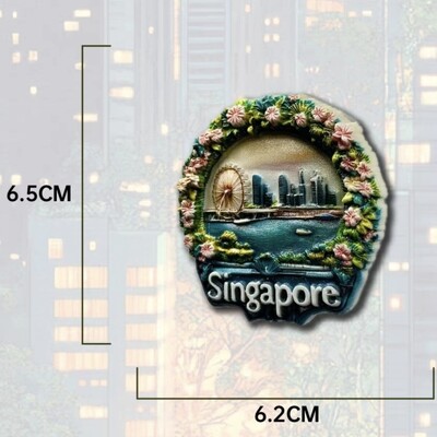 Asia Singapore Rășină 3D Magneți Frigider Suveniruri Turism Autocolant Frigider Decorat Artizanat Cadou