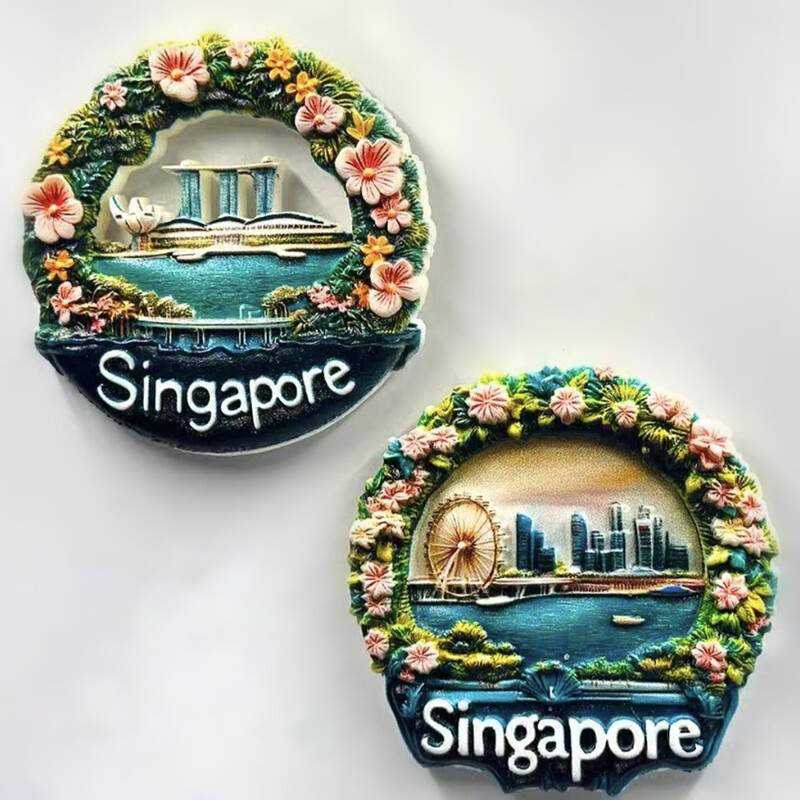 Asia Singapore Rășină 3D Magneți Frigider Suveniruri Turism Autocolant Frigider Decorat Artizanat Cadou