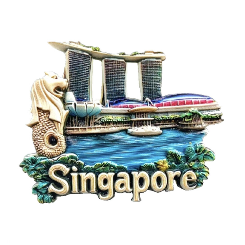 Asia Singapore Rășină 3D Magneți Frigider Suveniruri Turism Autocolant Frigider Decorat Artizanat Cadou
