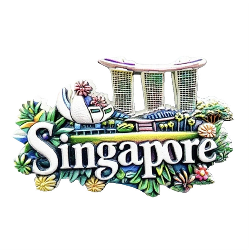 Asia Singapore Rășină 3D Magneți Frigider Suveniruri Turism Autocolant Frigider Decorat Artizanat Cadou