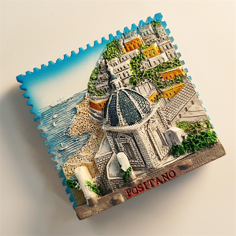 Italia，Campania，Positano，Stereoscopic 3D，Suveniruri turistice，Pictură pe rășină，Decor acasă，Magneți pentru frigider ﻿