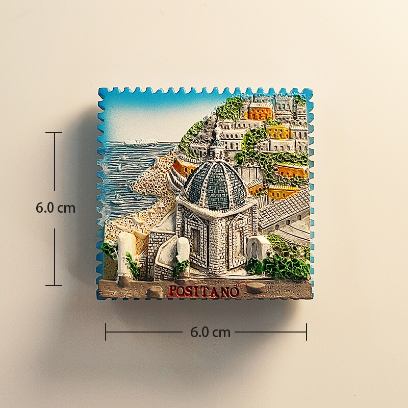 Italia，Campania，Positano，Stereoscopic 3D，Suveniruri turistice，Pictură pe rășină，Decor acasă，Magneți pentru frigider ﻿